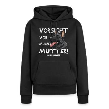 Dog mom beware - Women’s Premium Organic Hoodie - black - Front - Julia (174cm)