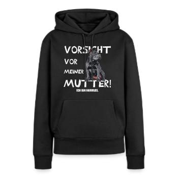 Dog mom beware - Women’s Premium Organic Hoodie - black - Front - Julia (174cm)