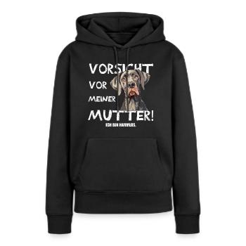 Dog mom beware - Women’s Premium Organic Hoodie - black - Front - Julia (174cm)