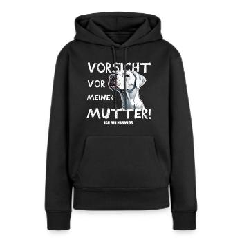 Dog mom beware - Women’s Premium Organic Hoodie - black - Front - Julia (174cm)