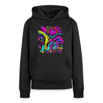 Neon Party UV Electro House Style - Sweat à capuche Premium bio Femme - noir - Devant - Julia (174cm)