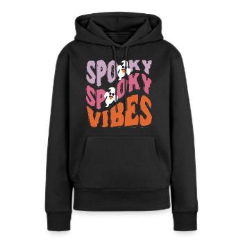 Spooky Geister Vibes Halloween Kostüm T-Shirt Top - Frauen Premium Bio Hoodie - Schwarz - Vorne - Julia (174cm)