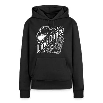 Line Dance Cowboy Motiv Hut Boots - Frauen Premium Bio Hoodie - Schwarz - Vorne - Julia (174cm)