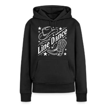 Line Dance Cowboy Flair - Frauen Premium Bio Hoodie - Schwarz - Vorne - Julia (174cm)