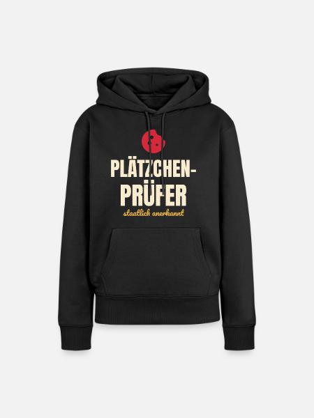 Plätzchenprüfer staatlich anerkannt – Weihnachten - Frauen Premium Bio Hoodie - Schwarz