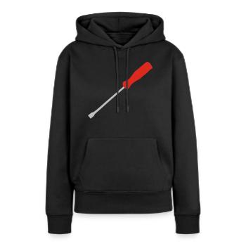 tournevis - Sweat à capuche Premium bio Femme - noir - Devant - Julia (174cm)