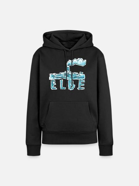 Elbe - Frauen Premium Bio Hoodie - Schwarz