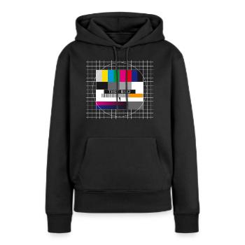 Testbild Fernsehen Bildschirm Sendeschluss Display - Frauen Premium Bio Hoodie - Schwarz - Vorne - Julia (174cm)