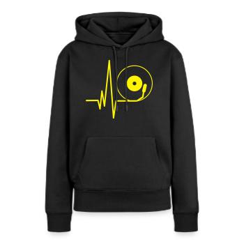 Vinyl Beat - Frauen Premium Bio Hoodie - Schwarz - Vorne - Julia (174cm)