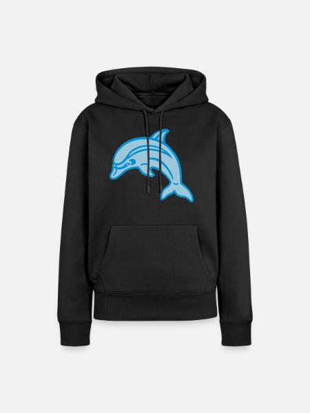 Delfin (dolphin) 01.1 - Frauen Premium Bio Hoodie - Schwarz