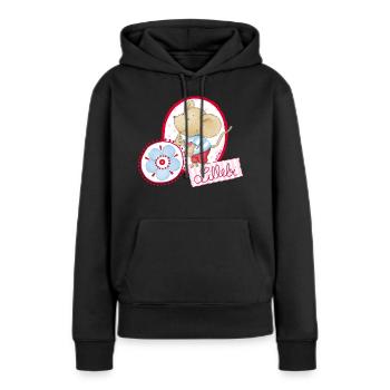 Lillebi oval - Frauen Premium Bio Hoodie - Schwarz - Vorne - Julia (174cm)