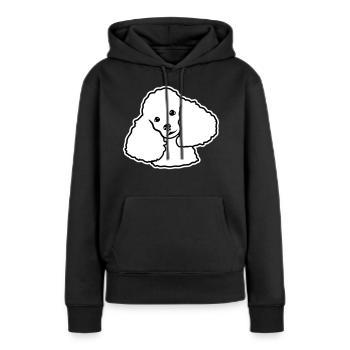 Caniche - Sweat à capuche Premium bio Femme - noir - Devant - Julia (174cm)