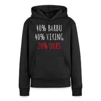 40% Barbu 40% Viking 20% Ours Homme Père Papy pépé - Sweat à capuche Premium bio Femme - noir - Devant - Julia (174cm)