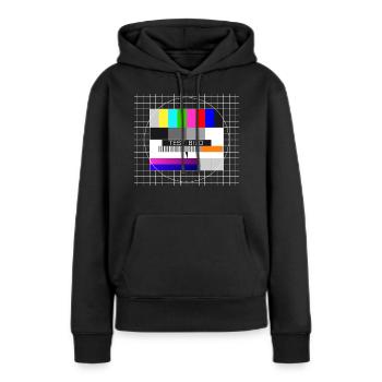 Tester l’image Écran de télévision Affichage nostalgique - Sweat à capuche Premium bio Femme - noir - Devant - Julia (174cm)