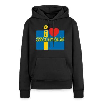 Stockholm - Sweat à capuche Premium bio Femme - noir - Devant - Julia (174cm)
