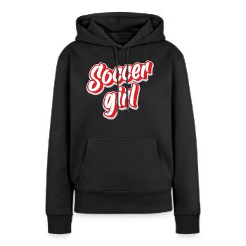 soccergirl - Frauen Premium Bio Hoodie - Schwarz - Vorne - Julia (174cm)