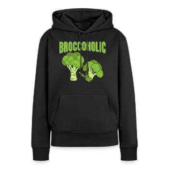 Broccoholic Broccoli Vegetable - Frauen Premium Bio Hoodie - Schwarz - Vorne - Julia (174cm)