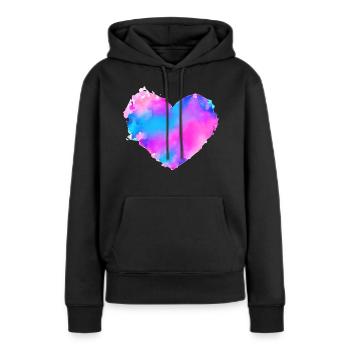 Fiançailles de mariage Saint-Valentin Love Fête des mères - Sweat à capuche Premium bio Femme - noir - Devant - Julia (174cm)