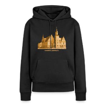 Coswig Anhalt Rathaus Sachsen-Anhalt Elbe - Frauen Premium Bio Hoodie - Schwarz - Vorne - Julia (174cm)