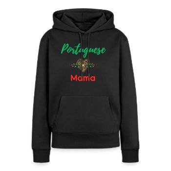 Portuguese Mama - Sweat à capuche Premium bio Femme - noir - Devant - Julia (174cm)