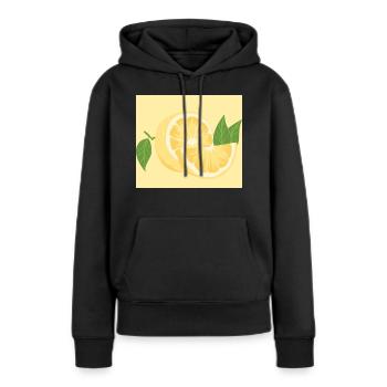 Citron citron - Sweat à capuche Premium bio Femme - noir - Devant - Julia (174cm)