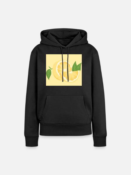 Zitrone Zitrone - Frauen Premium Bio Hoodie - Schwarz