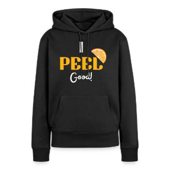 Ich schäle gute Orange - Frauen Premium Bio Hoodie - Schwarz - Vorne - Julia (174cm)