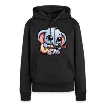 Éléphant Jouant de la guitare Jumbo Melodies Baby Te - Sweat à capuche Premium bio Femme - noir - Devant - Julia (174cm)