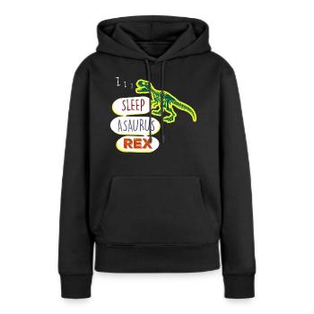 Sleepasaurus Rex Magisch über das Jenseits - Frauen Premium Bio Hoodie - Schwarz - Vorne - Julia (174cm)