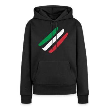 Italien Flagge - Steifen - Frauen Premium Bio Hoodie - Schwarz - Vorne - Julia (174cm)