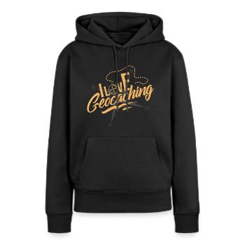 Géocaching - Sweat à capuche Premium bio Femme - noir - Devant - Julia (174cm)