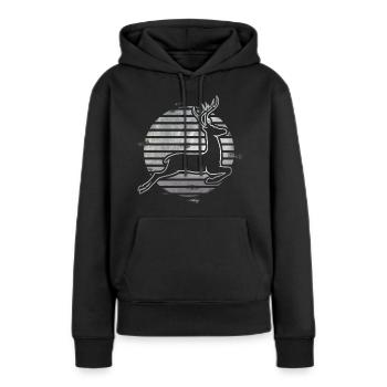 Chevreuil - Sweat à capuche Premium bio Femme - noir - Devant - Julia (174cm)