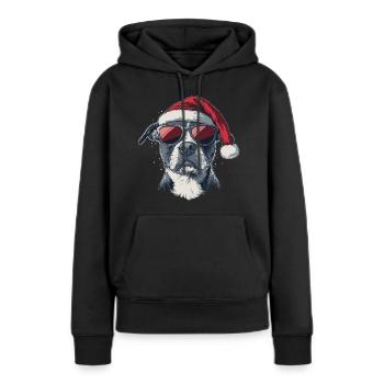 American Staffordshire Terrier xmas - Frauen Premium Bio Hoodie - Schwarz - Vorne - Julia (174cm)