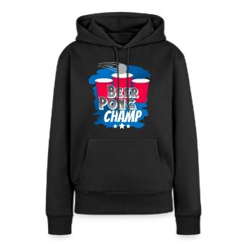 Beerpong Bierpong - Frauen Premium Bio Hoodie - Schwarz - Vorne - Julia (174cm)