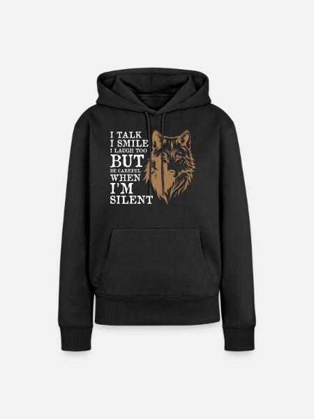 Cool Wolf - Frauen Premium Bio Hoodie - Schwarz