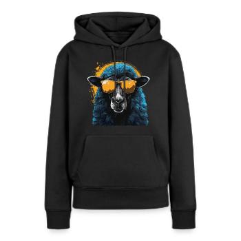 Mouton cool avec des lunettes de soleil - Sweat à capuche Premium bio Femme - noir - Devant - Julia (174cm)