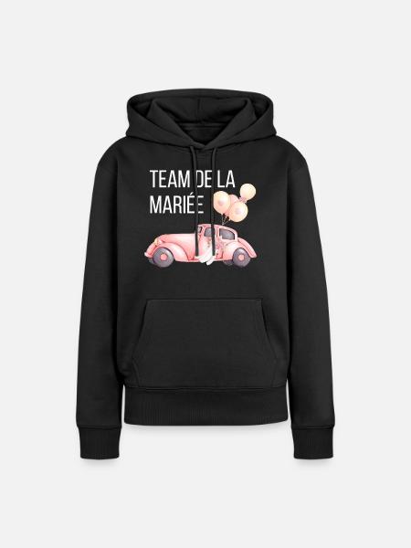 Brautteam - Hochzeitsauto - Frauen Premium Bio Hoodie - Schwarz