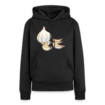 Knoblauch - Frauen Premium Bio Hoodie - Schwarz - Vorne - Julia (174cm)