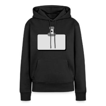 namensschild leer - Frauen Premium Bio Hoodie - Schwarz - Vorne - Julia (174cm)