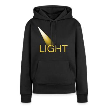 hellgelbes Licht - Frauen Premium Bio Hoodie - Schwarz - Vorne - Julia (174cm)