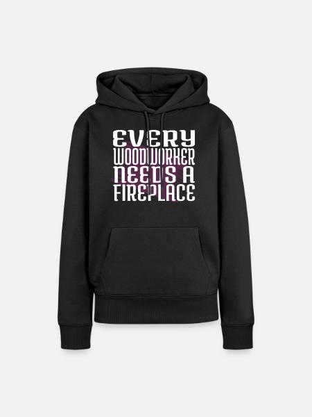 woodworker safety helmet statement - Frauen Premium Bio Hoodie - Schwarz