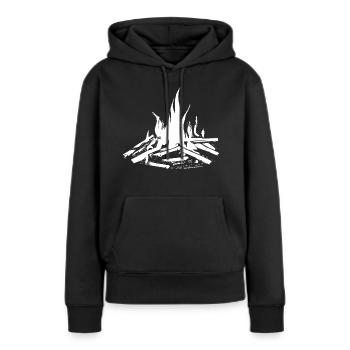 Lagerfeuer Camping Natur Wald Feuer draußen 1 - Frauen Premium Bio Hoodie - Schwarz - Vorne - Julia (174cm)