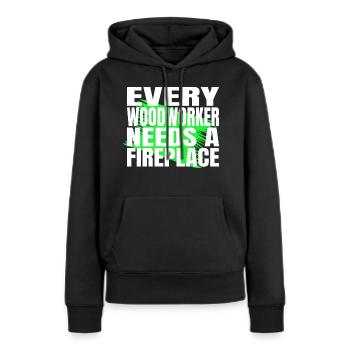birthday gift wood quote gift idea cutter - Frauen Premium Bio Hoodie - Schwarz - Vorne - Julia (174cm)