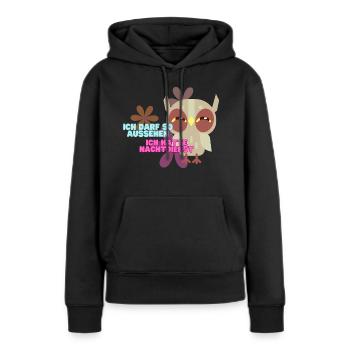 Pflegekraft Nachtdienst, Nachteule - Frauen Premium Bio Hoodie - Schwarz - Vorne - Julia (174cm)