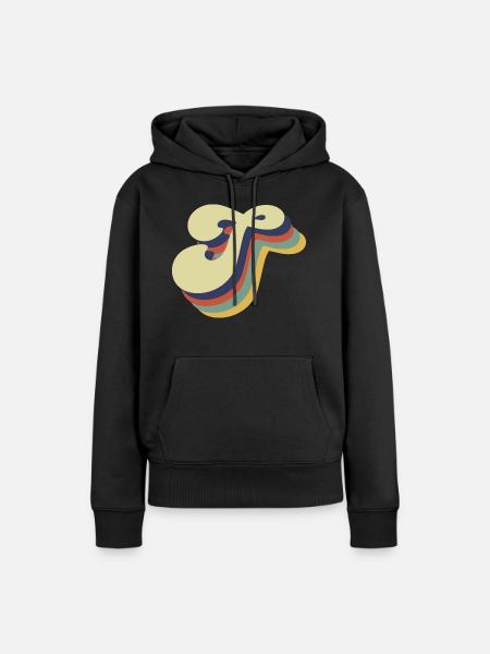 Retro-Buchstabe T - Frauen Premium Bio Hoodie - Schwarz