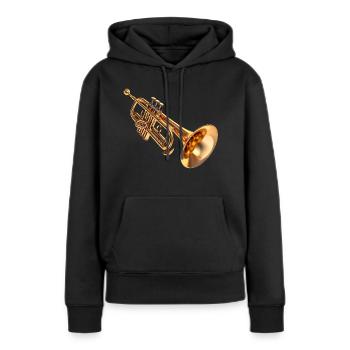 L’utilisation de la trompette - Sweat à capuche Premium bio Femme - noir - Devant - Julia (174cm)