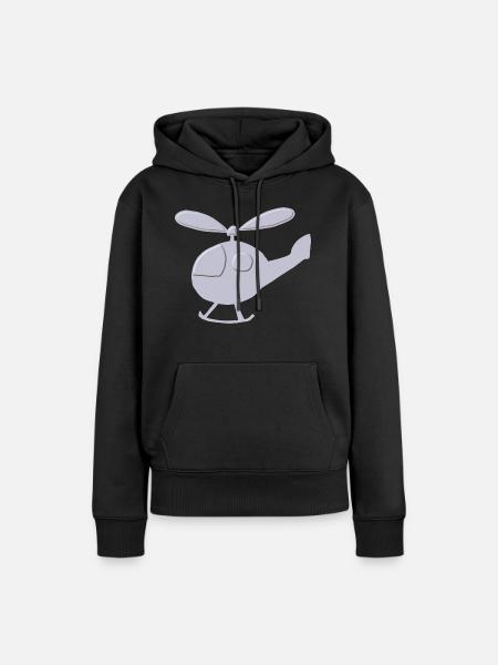 hubschrauber relief - Frauen Premium Bio Hoodie - Schwarz