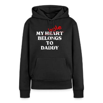 Slogan gay drôle - Sweat à capuche Premium bio Femme - noir - Devant - Julia (174cm)