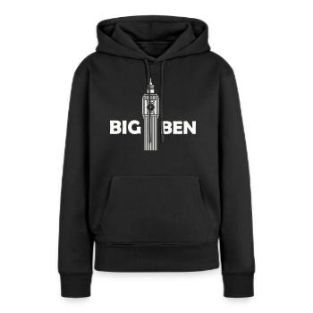 Big Ben - Sweat à capuche Premium bio Femme - noir - Devant - Julia (174cm)