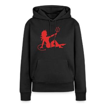 Erotisch Teufel Mädchen - Frauen Premium Bio Hoodie - Schwarz - Vorne - Julia (174cm)